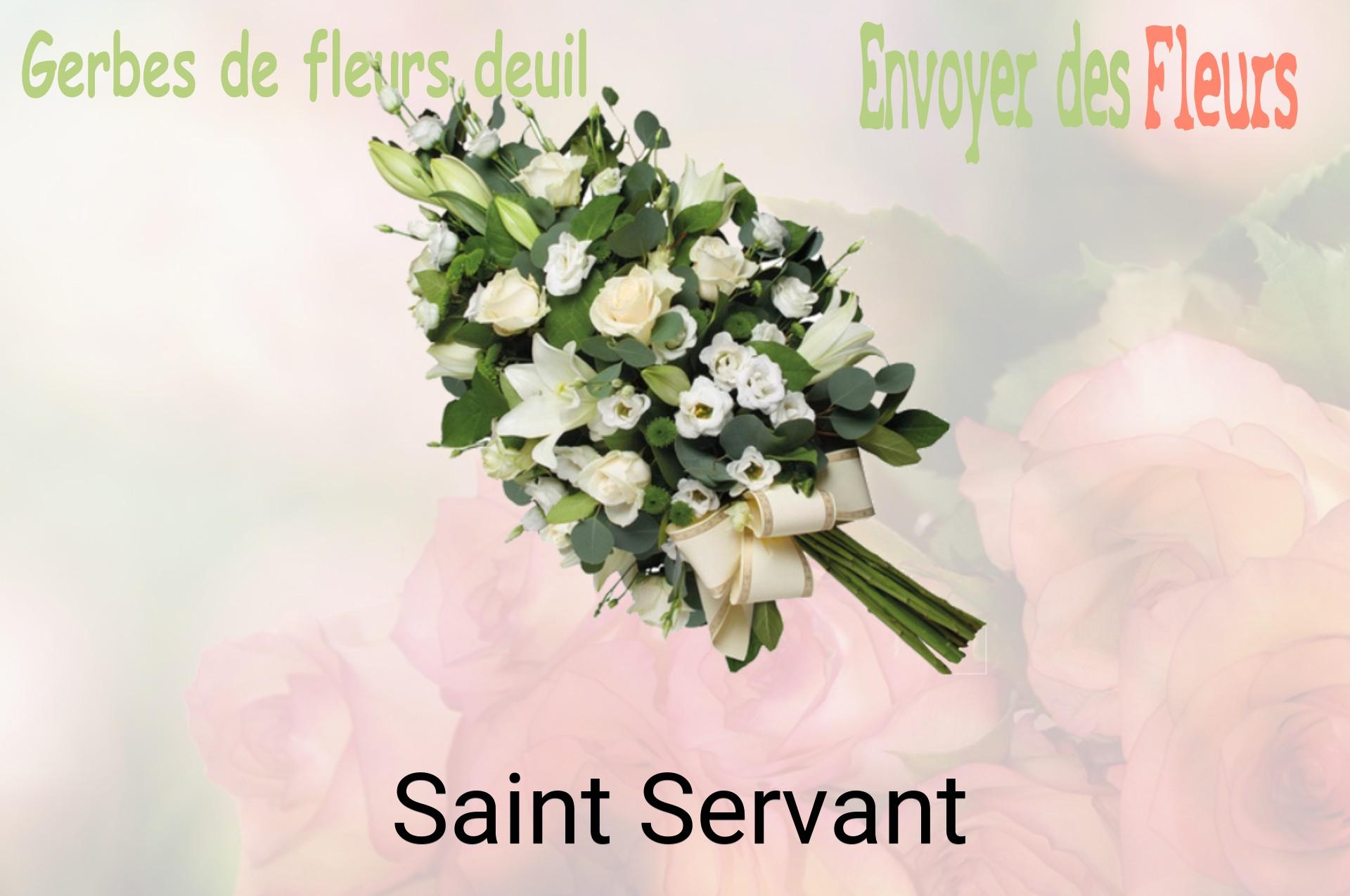 Gerbe de fleurs de deuil livrée à Saint-Servant